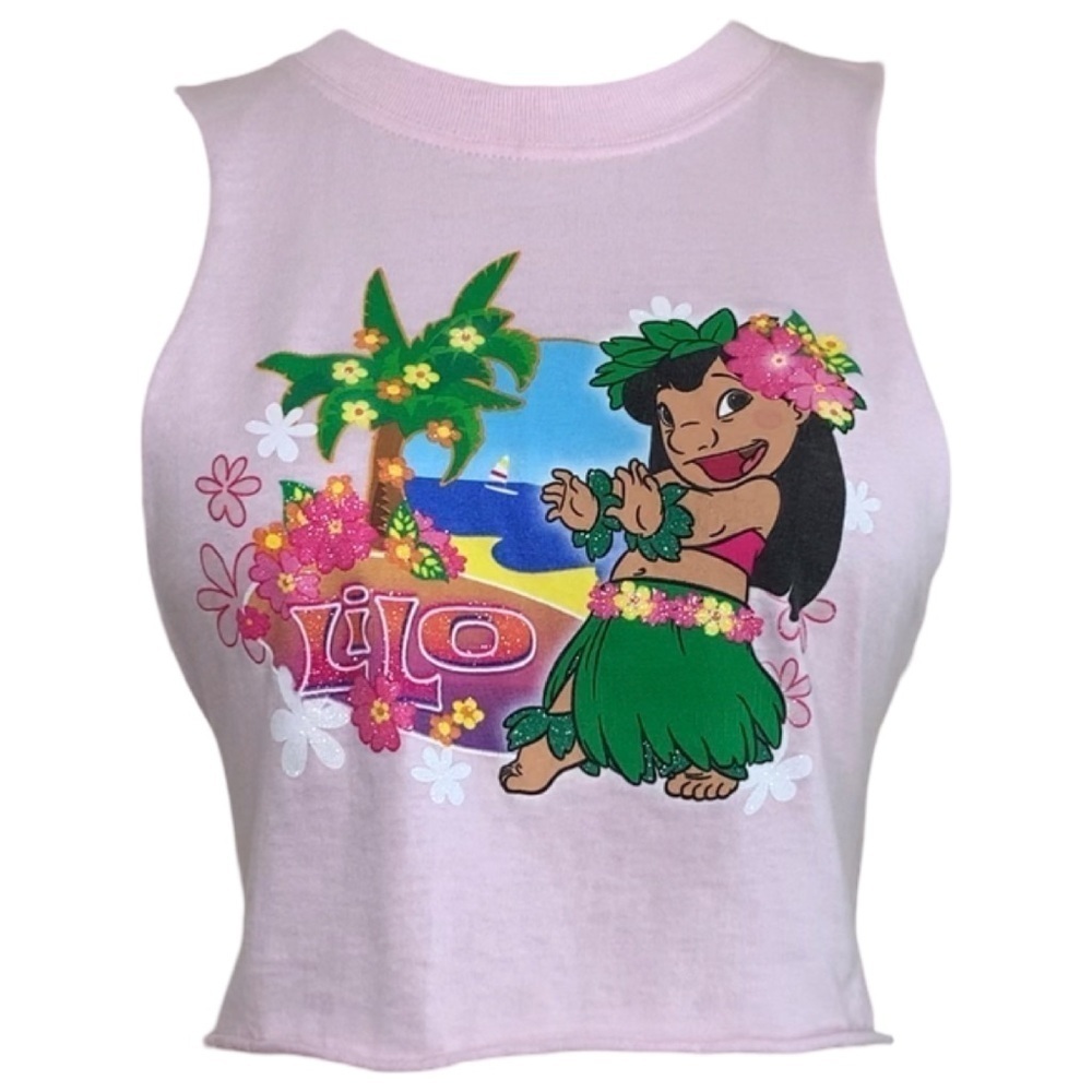 Disney Lilo and Stitch Pink Graphic Tank T-Shirt